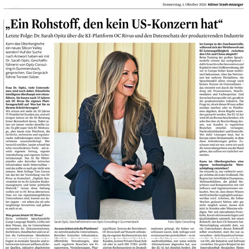 Kölner Stadt-Anzeiger mit Interview und Foto von Dr. Sarah Opitz