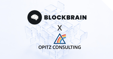 Ein gläserner Baukasten mit den Logos von Blockbrain und OPITZ CONSULTINGlockbrain