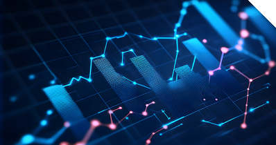 Säulendiagramme und digitale Graphen als Symbol für die Analyse von Zeitreihen