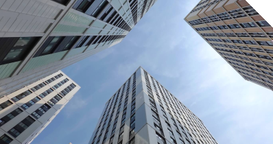 Wolkenkratzer, Perspektive von unten nach oben 