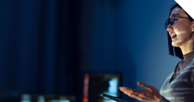 Fraum bei einem Vortrag