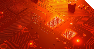 Eine Computerplatine als Sinnbild für Verbindungen und Überbrückung