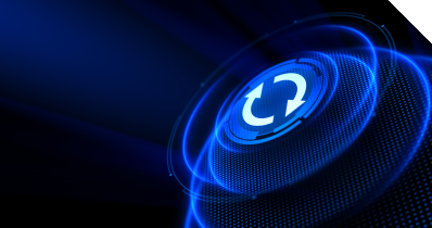 Runder Bedienknopf, der die Flexibilität von Pyramid Analytics symbolisiert